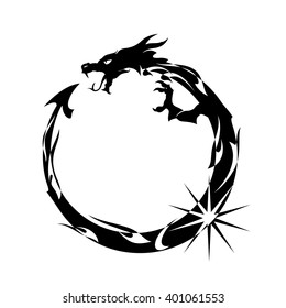 Raster Version. Ouroboros, Black Dragon Eating Its Own Tail
