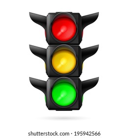 Raster Version Realistic Traffic Lights All Stock Illustration ...