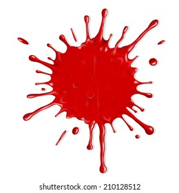 Raster version of red blot on a white background.