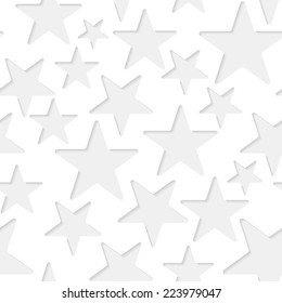 Raster version. Seamless paper pattern with little gray stars on white background 