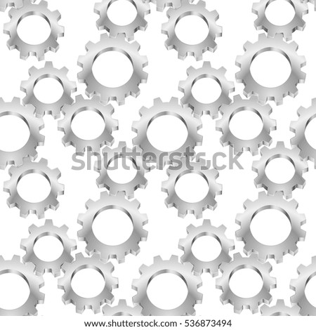 Raster version. Seamless texture of gear.  Illustration on white background for design