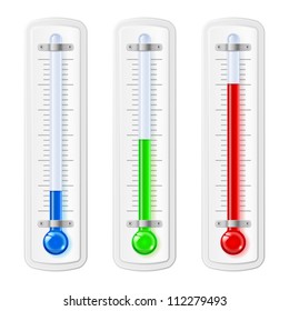 Thermometers Different Levels Celsius Scale Vector Stock Vector ...