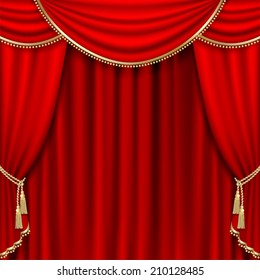 Theater Stage Red Curtain Isolated On Stock Vector (Royalty Free) 86224984