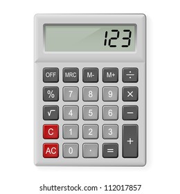 Raster Version Top View Gray Calculator Stock Illustration 112017857 ...