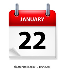 Raster Version Twentysecond January Calendar Icon Stock Illustration ...