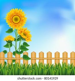 Horizontal Seamless Background Sunflowers Wicker Vector Stock Vector Horizontal Seamless Background Sunflowers Wicker Vector Stock Vector