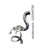 Raster version of vector/ Black snake on a white background