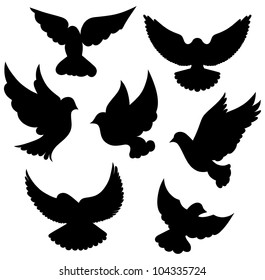 Flying Bird Like Eagle Sparrow Dove Stock Vector (Royalty Free ...