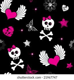 Raster Version Vector Seamless Emo Symbols Stock Illustration 21967747 ...