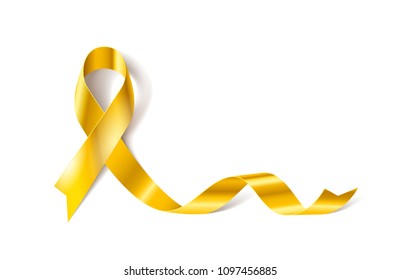 Raster version. White Banner with Childhood Cancer Awareness Realistic Ribbon. Design Template for Info-graphics or Websites Magazines
 - Powered by Shutterstock