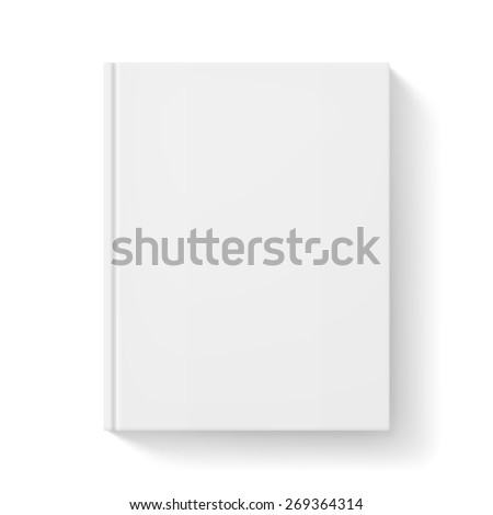 Raster version. White closed book. Illustration on white for design