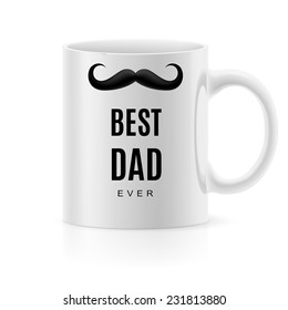 Raster Version. White Mug With Text A  Best Dad 