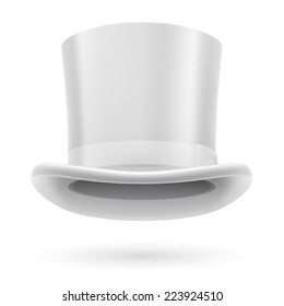 Raster Version. White Top Hat On The White Background. 