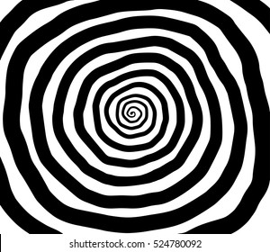 Rastr spiral. Spiral. The concentric circles. The silhouette of the spiral. Effect, hypnosis, the symmetry of the spiral.