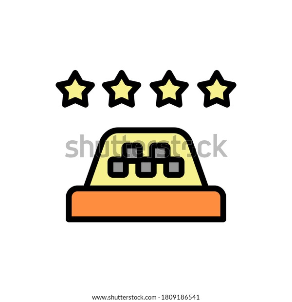 Rating, stars icon. Simple color with outline
illustration elements of taxi service icons for ui and ux, website
or mobile
application