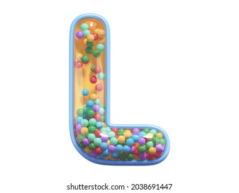 Rattle Toy Font. Letter L. 3d Rendering