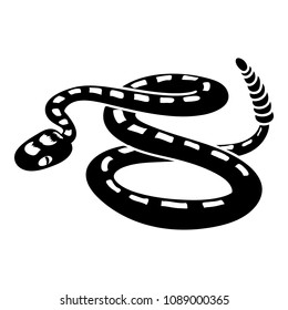 Rattlesnake Icon. Simple Illustration Of Rattlesnake Icon For Web Design Isolated On White Background