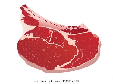 Raw meat with bone. Isolated on white background Raster version, vector file id: 119693479 - Powered by Shutterstock