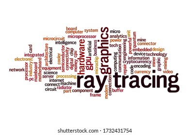 Ray Tracing Cloud Concept On White Background