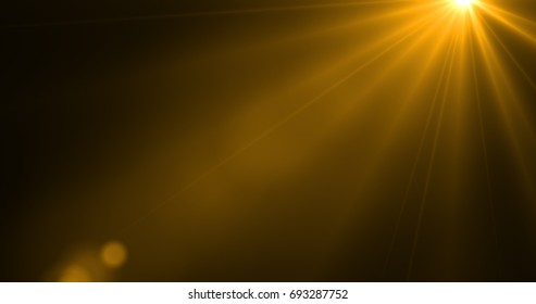 Rays Light Isolated On Black Abstract Background For Overlay Design Or Screen Blending