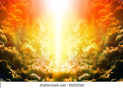 Rays Light Shining Through Dark Clouds Stock Illustration 81032563 