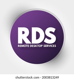 RDS - Remote Desktop Services Acronym, Technology Concept Background