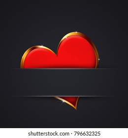 read heart valentine dark background for gift cards - Shutterstock ID 796632325