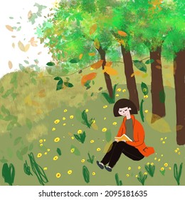 Reading and having nice time alone at park