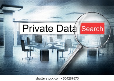 reading private data browser search security alert 3D Illustration