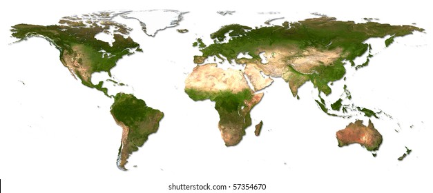 Real Detail World Map Of Continents