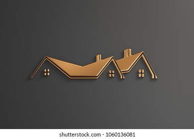 Real Estate Gold Logo Design 3d Stock Illustration 1060744280 ...