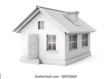 Real Estate Concept. 3d House On A White Background