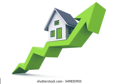 Real estate growth chart. 3d rendering