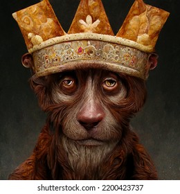 Real King Monkey Wearing Crown