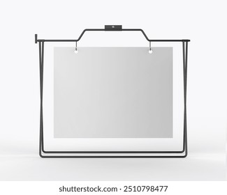 Real state A- frame sale blank banner sign stand template, 3d illustration.