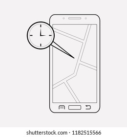 Real Time Location Icon Line Element.  Illustration Of Real Time Location Icon Line Isolated On Clean Background For Your Web Mobile App Logo Design.