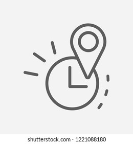 Real Time Location Icon Line Symbol. Isolated  Illustration Of  Icon Sign Concept For Your Web Site Mobile App Logo UI Design.