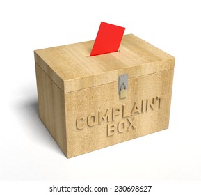 A Real Wooden Complaint Box. 3D Rendering