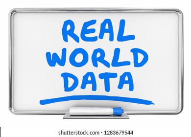 Real World Data Analysis Info Dry Erase Board Words 3d Illustration