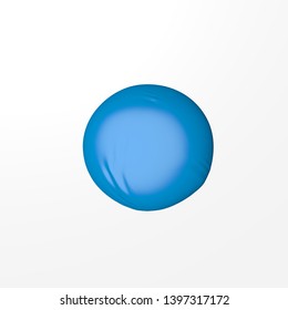 Realist Foil Balloon Blue Color. Air Balloon In The Form Of A Circle. 3d Illustration