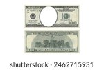 Realistic 100 Dollar Bill Mockup on White Background