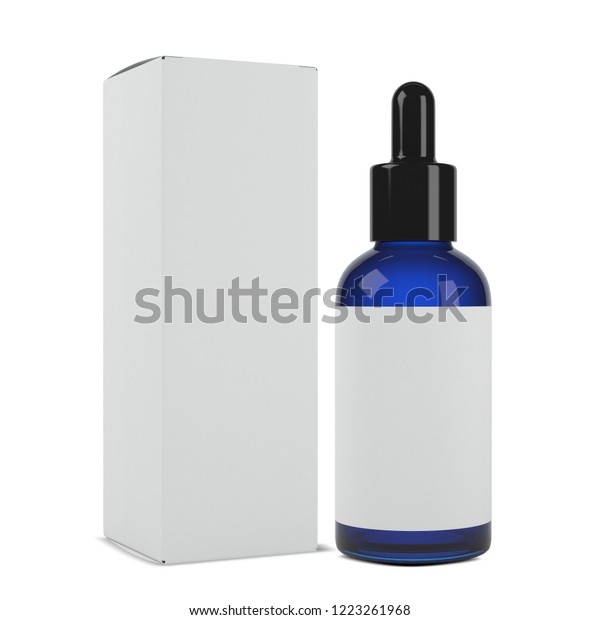 Download Realistic 3d Blue Cosmetics Bottle Mockup Stock Illustration 1223261968