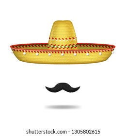 Mexican Hat Sombrero Mustache Stock Illustration 265276163