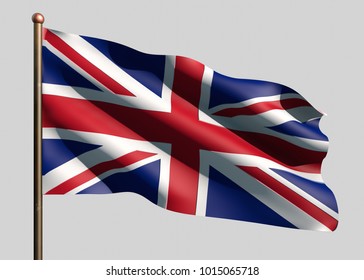 Realistic 3d Flag United Kingdom Uk Stock Illustration 1015065718 ...