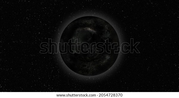A realistic 3d illustration of the Dark Side of the\
moon. 