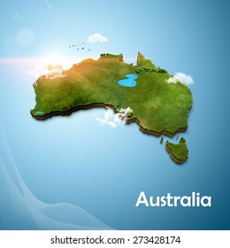 Realistic 3D Map of Australia