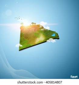 Realistic 3D Map of Egypt