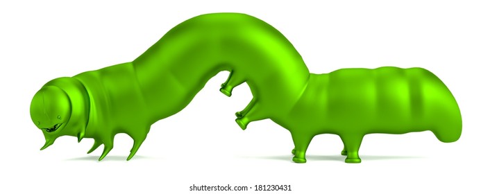 realistic 3d render of caterpillar