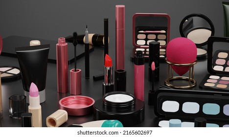 Realistic 3D Render of Cosmetics Collection