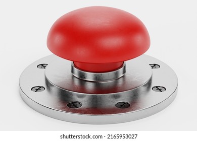 Realistic 3D Render of Emergency Button